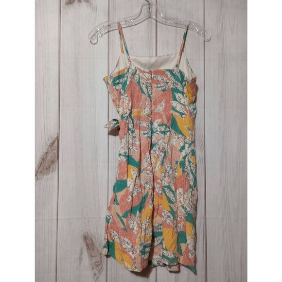 Nine West Dress Ladies Small Spaghetti‎ Strap Mini Yellow Turquoise - Picture 2 of 7